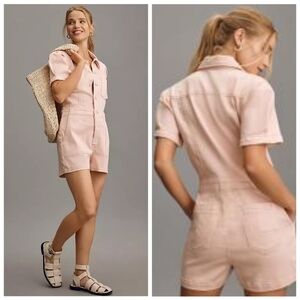 Anthropologie The Kit Utility Romper by Pilcro